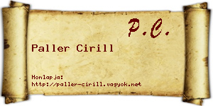Paller Cirill névjegykártya